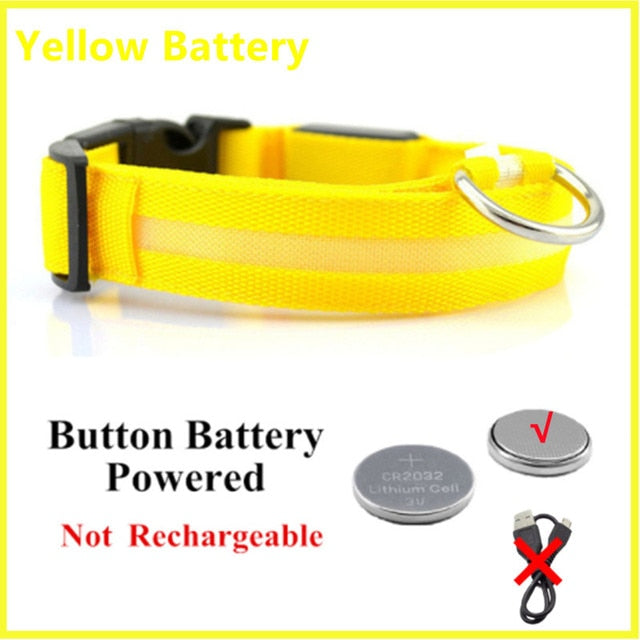 Collar para perro ajustable con luz LED